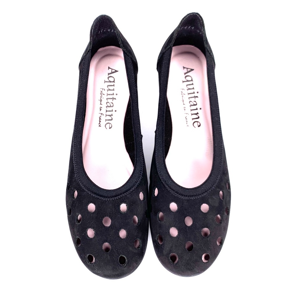 Aquitaine Leather Nubuck Cut Out Ballet Flats 37